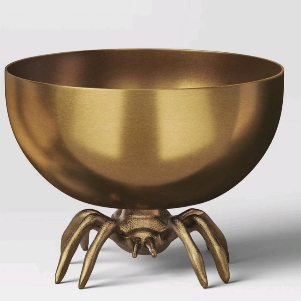 New Threshold exclusive 28 oz Halloween Stainless Stee goldl Candy Bowl